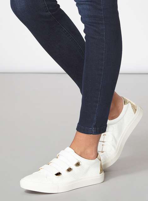White 'Cesear' Velcro Trainers